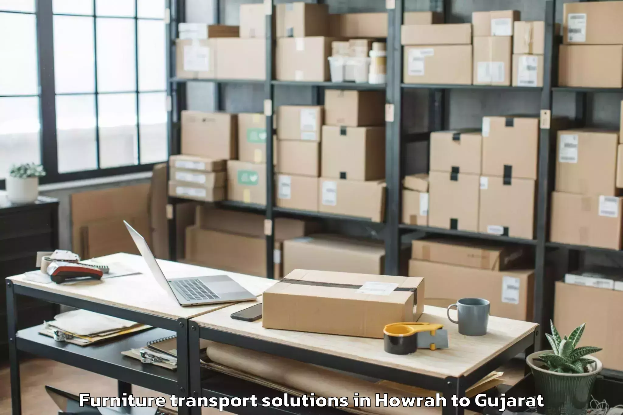 Discover Howrah to Chotila Furniture Transport Solutions